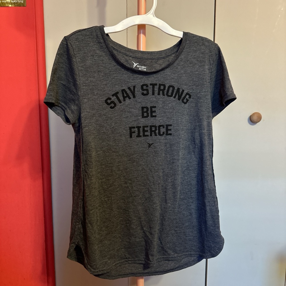 Old Navy Charcoal Graphic Tee - Stay Strong Be Fierce
